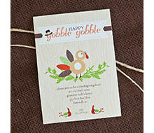 Gobble Gobble Turkey Thanksgiving Printable Invitation